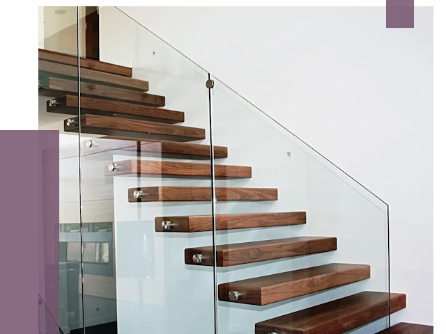 Стеклянные перила для лестницы в Саранске от 15277 руб.