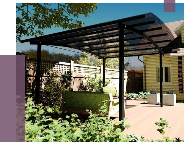 Навесы для террасы в Саранске от 13433 руб. под ключ | ПРОЛЁТ-Срн