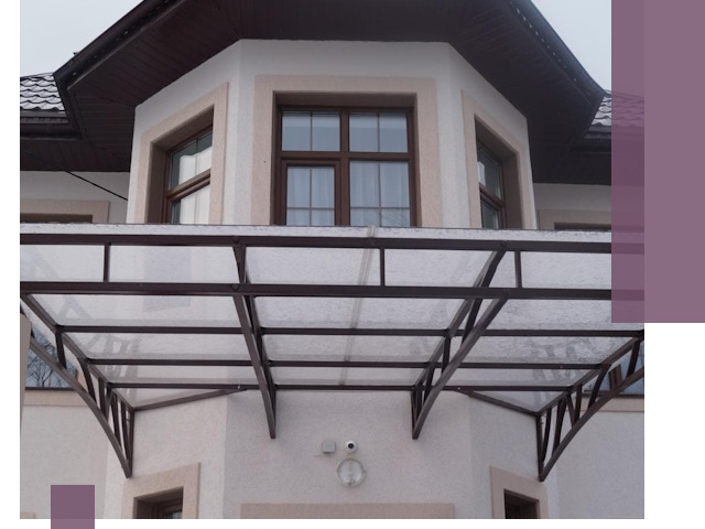 Козырьки из поликарбоната под ключ в Саранске