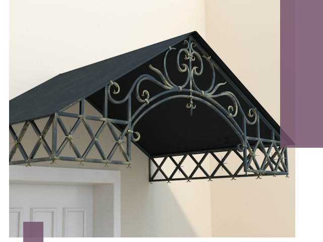 Двускатные металлические козырьки под ключ в Саранске